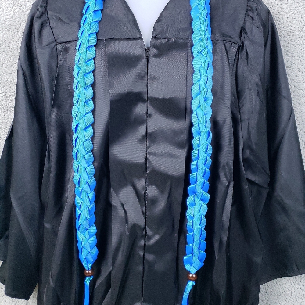 Stole Single Color Royal Blue 31-inches with Wooden Beads